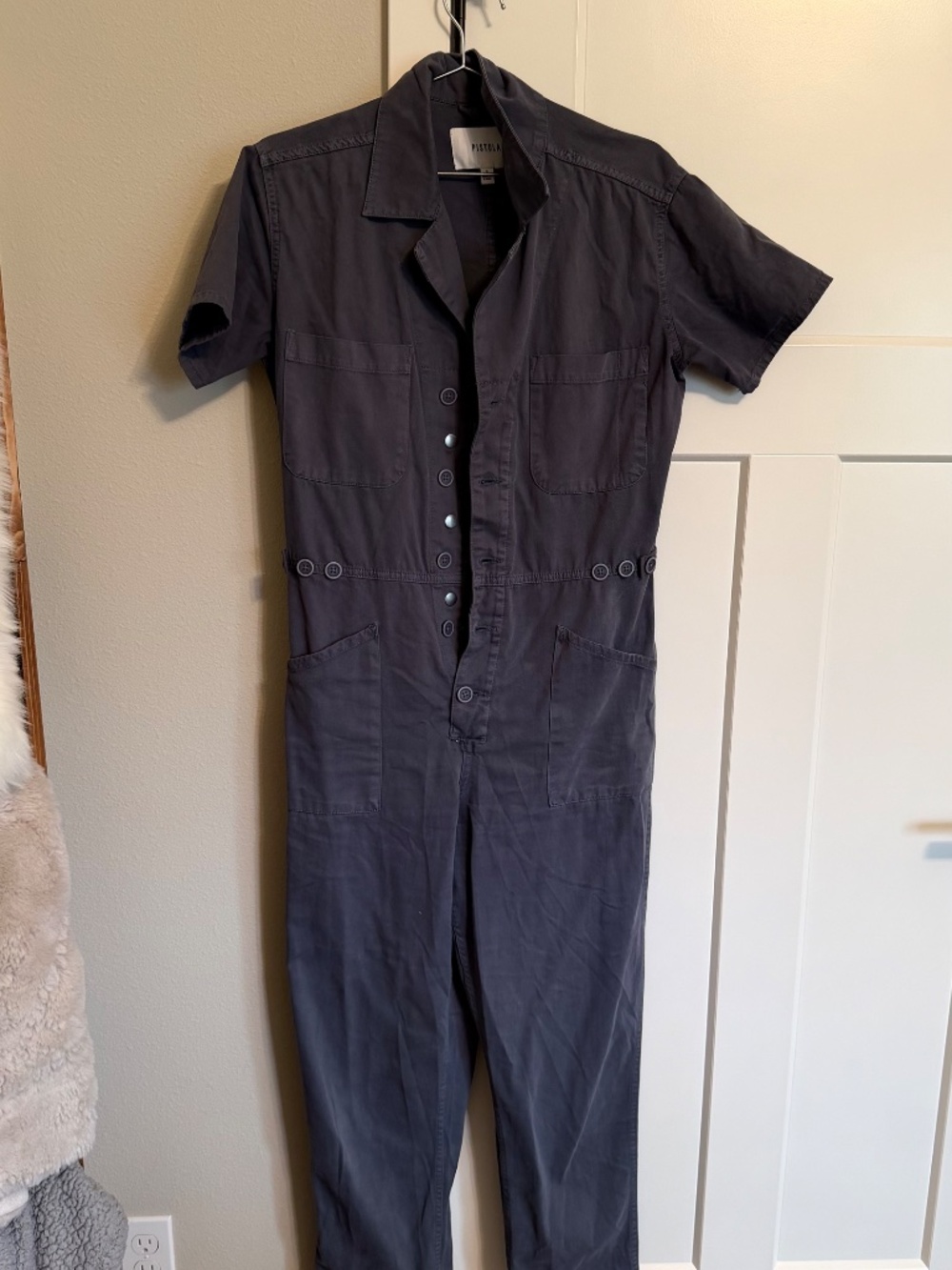 PISTOLA Grover Cotton Jumpsuit, Blue Stone, Small - Picture 2 of 5